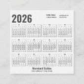 QR Code 2026 Kalender Visitekaartje (Achterkant)