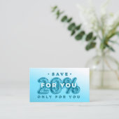 QR-CODE 20%OFF DICOUNT PROMOTIONAL INSERT BLUE VISITEKAARTJE (Staand voorkant)