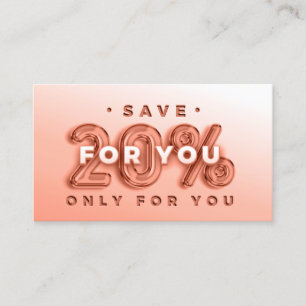 QR-CODE 20%OFF DICOUNT PROMOTIONAL INSERT ROOS VISITEKAARTJE