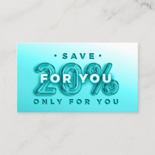 QR-CODE 20%OFF DICOUNT PROMOTIONAL INSERT VISITEKAARTJE (Voorkant)