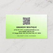 QR-CODE 40%OFF KORTING BEVORDERING GROEN VISITEKAARTJE (Achterkant)