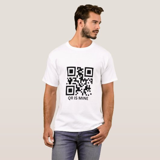 QR code aangepaste gepersonaliseerde T-shirt (Voorkant volledig)