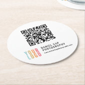 QR-code aangepaste logo bedrijf onderzetters (Gebogen)