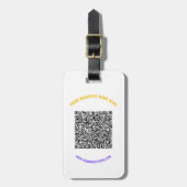 QR Code Aangepaste tekst Bagagelabel - Kies kleure (Voorkant verticaal)