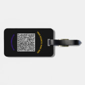 QR Code Aangepaste tekst Bagagelabel - Kies kleure (Achterkant horizontaal)