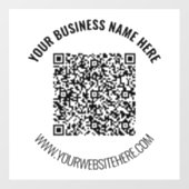 QR-code aangepaste tekst bedrijf raamsticker sjabl (Vel)