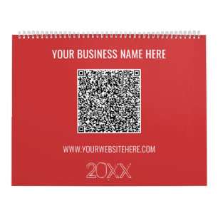 QR Code Aangepaste tekst Bedrijfskalender Uw kleur Kalender