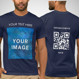 QR Code Aangepaste Tekst en Afbeelding Promotie Ma T-shirt