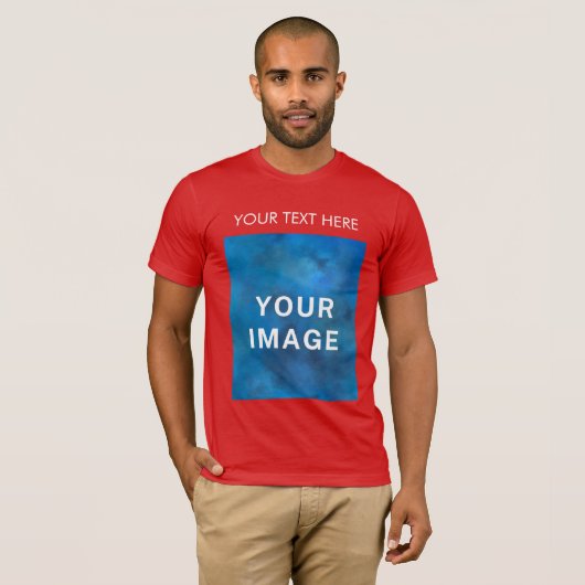 QR Code Aangepaste Tekst en Afbeelding Promotie T-shirt (Voorkant volledig)