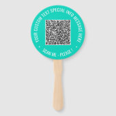QR-code Aangepaste Tekst en Kleuren Handventilator Handwaaier (Achterkant)