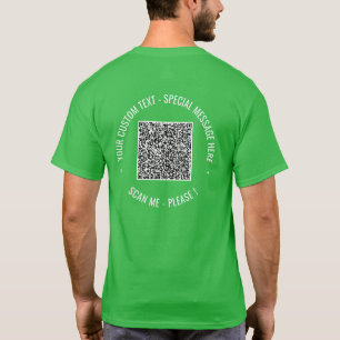 QR Code Aangepaste Tekst en Kleuren Promotie T-Shi T-shirt