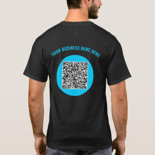 QR Code Aangepaste Tekst en Kleuren Zakelijk T-shi T-shirt