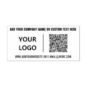 QR-code aangepaste tekst en logo rubber stempel vo (Afrduk)