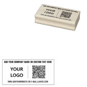 QR-code aangepaste tekst en logo rubber stempel vo (Gestempeld)