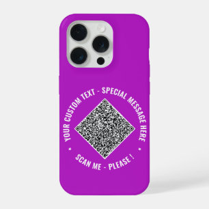 QR Code Aangepaste tekst iPhone Case Uw Kleuren 15 Pro Hoesje