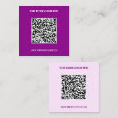QR code aangepaste tekst ontwerp je eigen Visiteka Vierkante Visitekaartje (Voorkant / Achterkant)