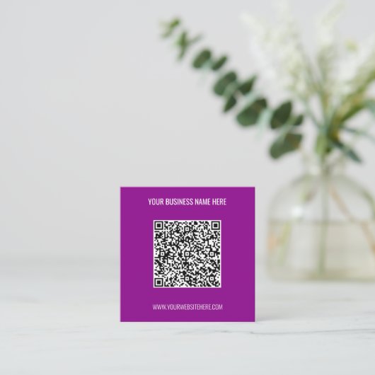 QR code aangepaste tekst ontwerp je eigen Visiteka Vierkante Visitekaartje (Staand voorkant)