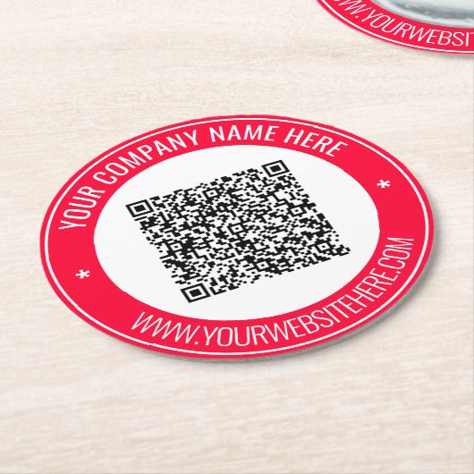 QR Code Aangepaste Tekst Papier Onderzetter - Kies (Gebogen)