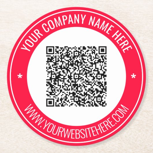 QR Code Aangepaste Tekst Papier Onderzetter - Kies (Voorkant)