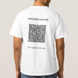 QR-code aangepaste tekst T-Shirt - Promotiebedrijf