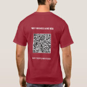 QR-code Aangepaste tekst Uw zakelijke T-shirt Sjab (Achterkant)