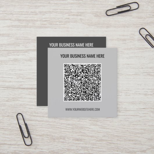 QR Code Aangepaste tekst Visitekaartje - Kies kleu (Voorkant / Achterkant in situ)