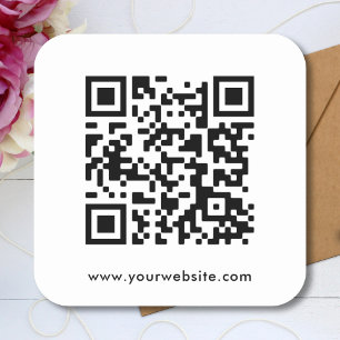 QR Code Aangepaste tekst Website Sjabloon Vierkante Sticker