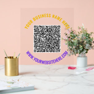 QR-code Aangepaste tekst Zakelijk Acrylaat bord Sj