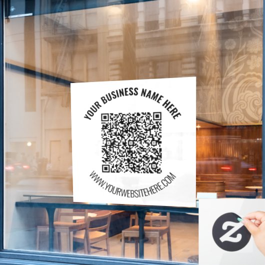 QR-code Aangepaste tekst Zakelijke Raamsticker Sja (Cafe Raam)