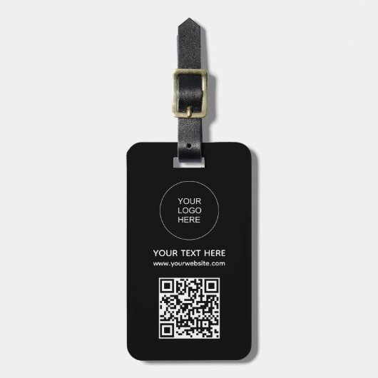 QR-code Aangepaste website adres Logo Scan Barcode Bagagelabel (Voorkant verticaal)