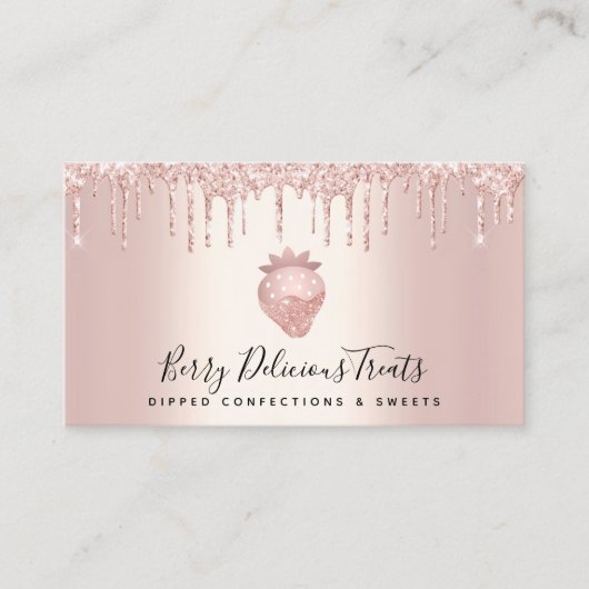 QR-code Aardbeien Roos Gold Drids Confectie Chef Visitekaartje (Voorkant)