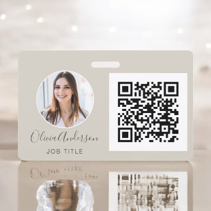 QR-code Aardetone Foto Zakelijke Kaart Badge