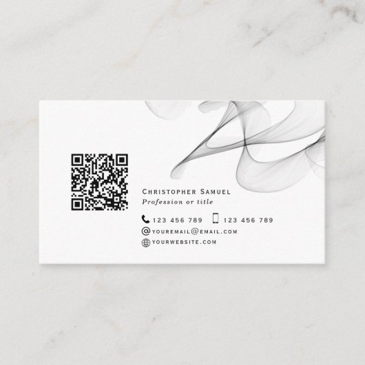 QR-code abstract modern netwerk, persoonlijk eenvo Visitekaartje (Voorkant)