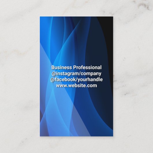 QR-code | Abstracte blauwe achtergrond Visitekaartje (Achterkant)