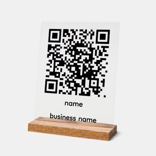 QR Code Acrylic Sign Acryl Bord (Hoek)
