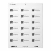 QR-code - Adreslabel Etiket (Full Sheet)