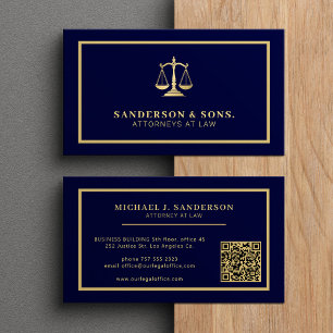 QR-code advocaat jurist professioneel goud marineb Visitekaartje