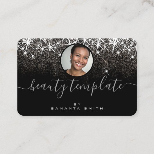 QR Code Afbeelding Sjabloon Lichtgevend Platina Zi Visitekaartje (Voorkant)