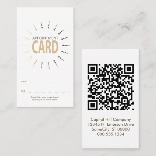 qr code afspraak sunBurst Afsprakenkaartje (Voorkant / Achterkant)