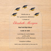 QR Code Afstuderen 2025 Acryl Uitnodigingen (Voorkant)
