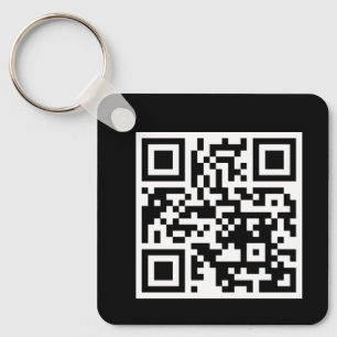 QR-code alleen metaal-vierkante Sleutelhanger