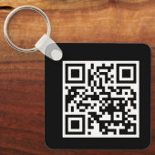 QR-code alleen metaal-vierkante Sleutelhanger (Voorkant)