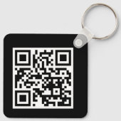 QR-code alleen metaal-vierkante Sleutelhanger (Achterkant)