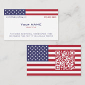 QR-code Amerikaanse vlag Visitekaartje (Voorkant / Achterkant)