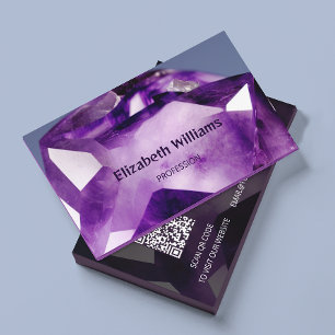 QR-code Amethyst Gem Stone Visitekaartje