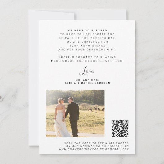 QR CODE amour et merci script 2 photo mariage (Dos)