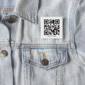 QR Code Anstecknadel quadratisch Vierkante Button 5,1 Cm (In situ)