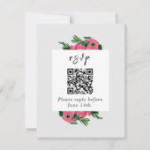 QR Code Aquarelle Anémonique Mariage RSVP (Devant)