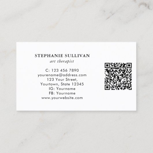 QR Code Art Therapeut Visitekaartje (Achterkant)