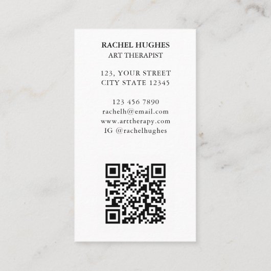QR Code Art Therapist Visitekaartje (Achterkant)